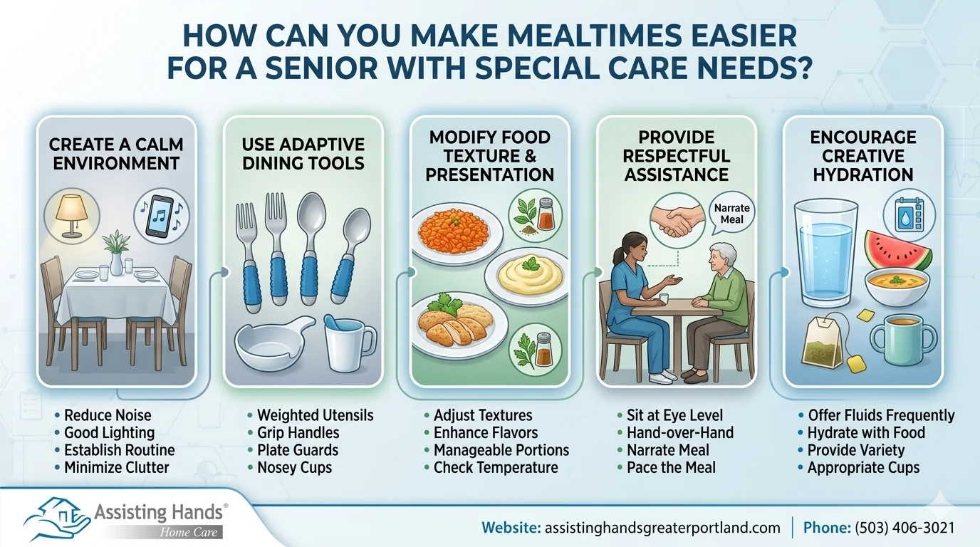 How Can You Make Mealtimes Easier for a Senior with Special Care Needs